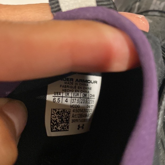 Under Armour UA Fat Tire 2 Running Purple black ortholite comfortable - Picture 10 of 11